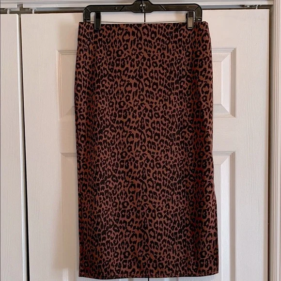 Ann Taylor, LOFT, Brown and Black Midi Pencil Skirt, size medium, EUC - Picture 2 of 8